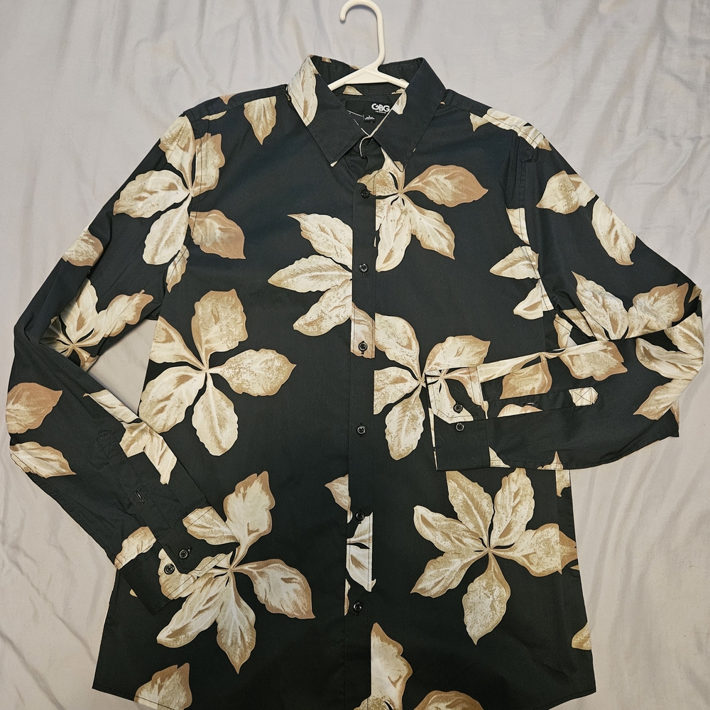GBG Men's Floral Casual Or Dress Button Down Shirt